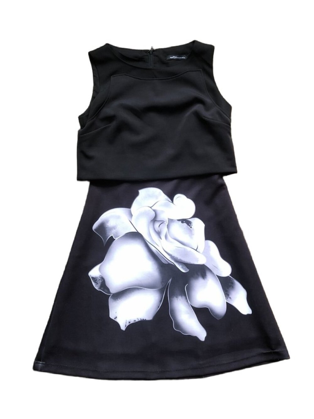 Klimeda Peplum Abstract Flower Graphic Preppy LBD